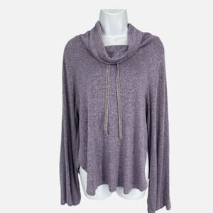 Gilligan & O’Malley Purple Cowl Neck Pullover • Sz Small • Cozy Knit Sweater Top